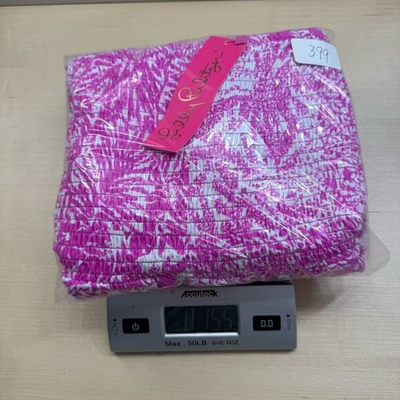 Lilly Pulitzer Rivera Dress Smocked Wild Fuchsia Medium - Picture 14 of 14